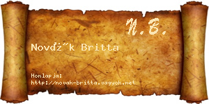 Novák Britta névjegykártya